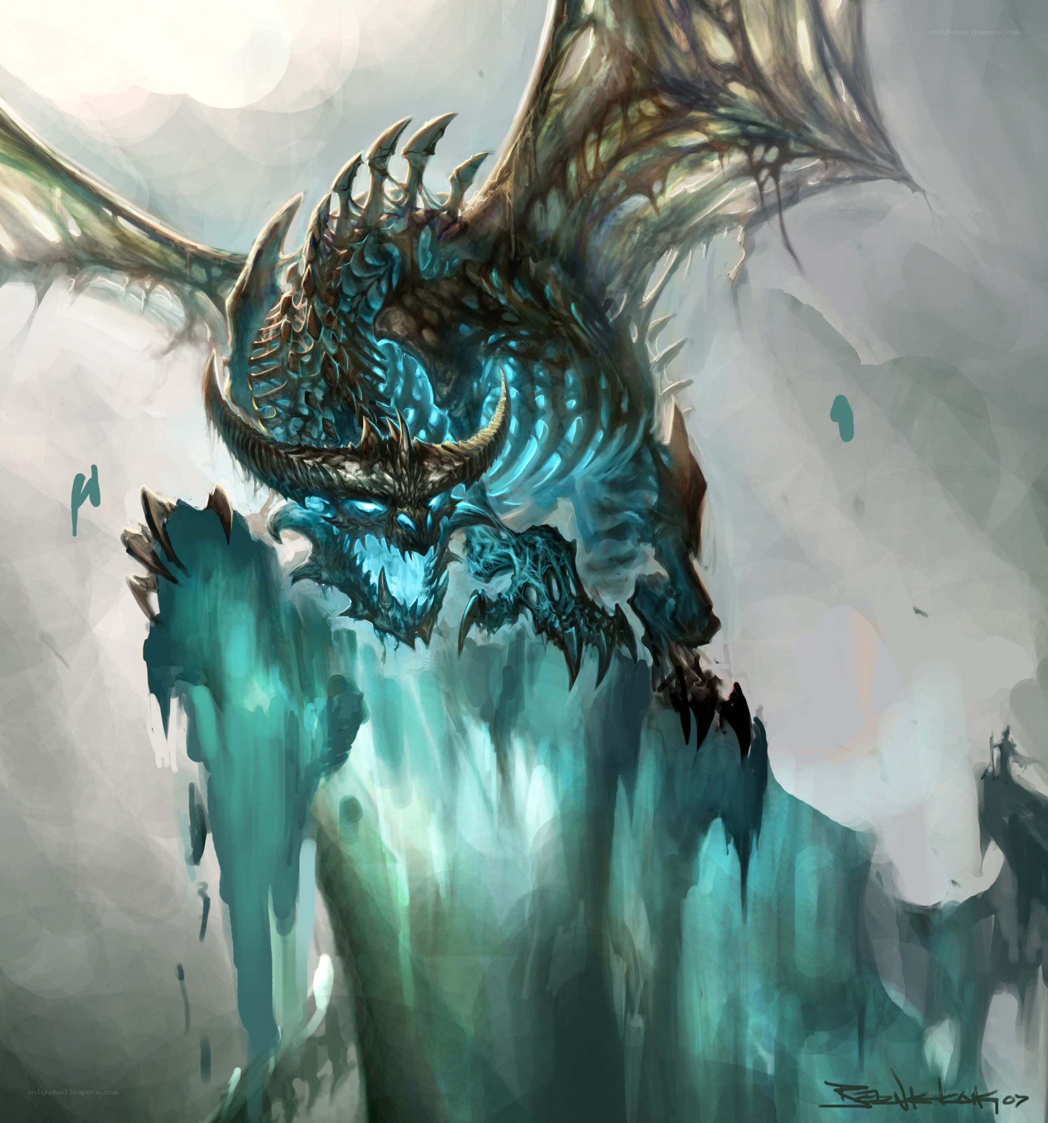 frost wyrm in icy cavern
