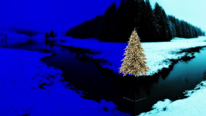 Frosted Christmas Tree — Blue, Dramatic