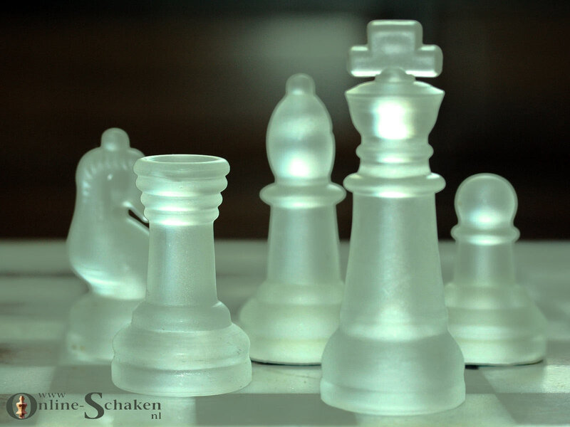 frosted glass chess pieces