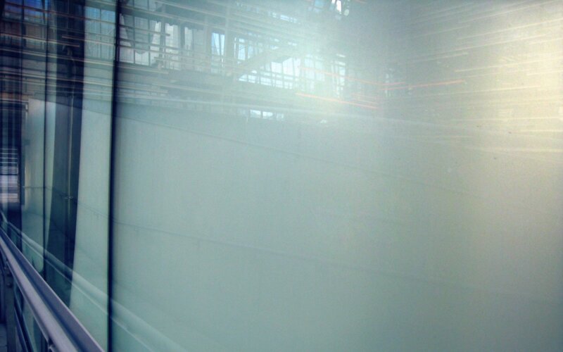 frosted glass with reflections