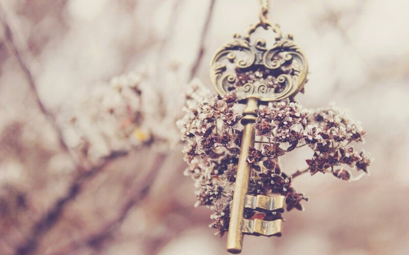 frosted key with flowers