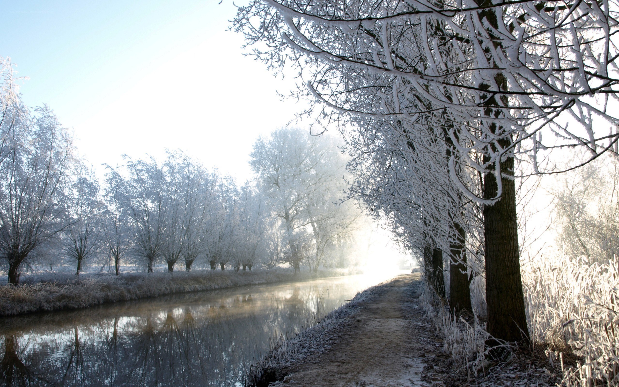 Frosty canal path