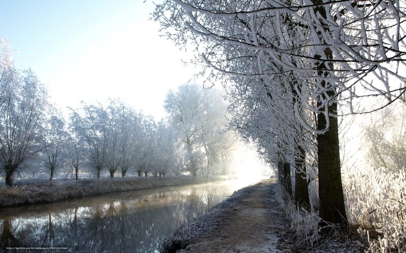 Frosty canal path