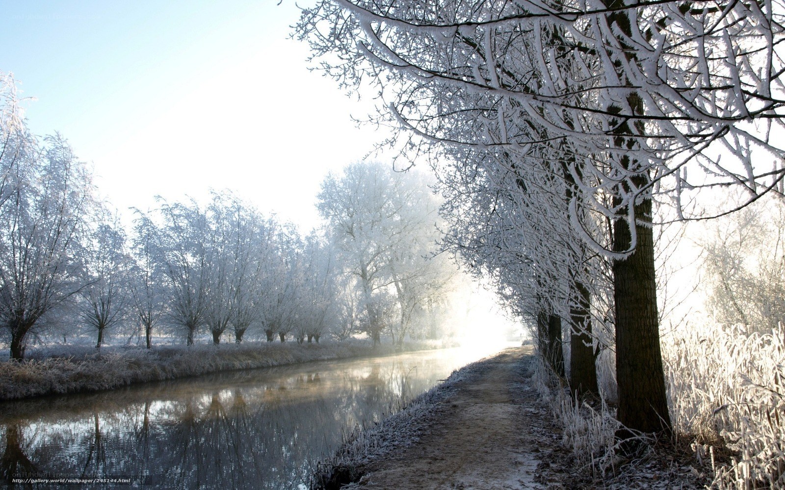 Frosty canal path
