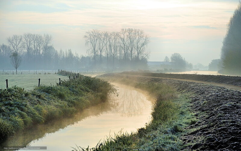Frosty morning by the canal