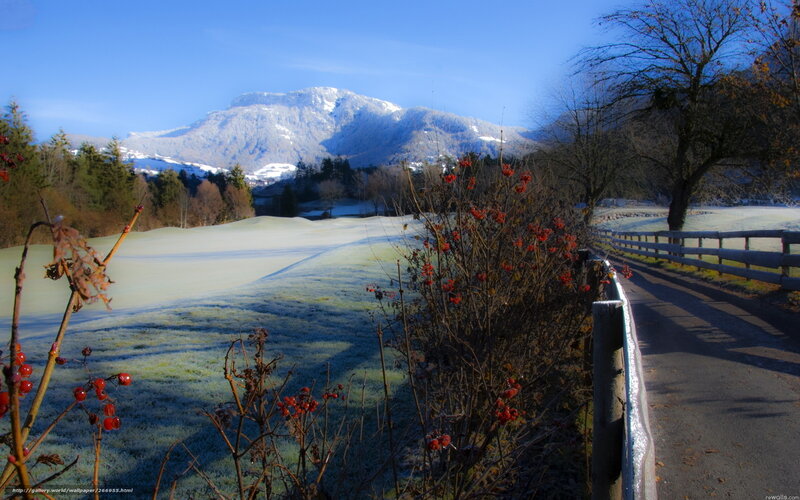Frosty mountain landscape