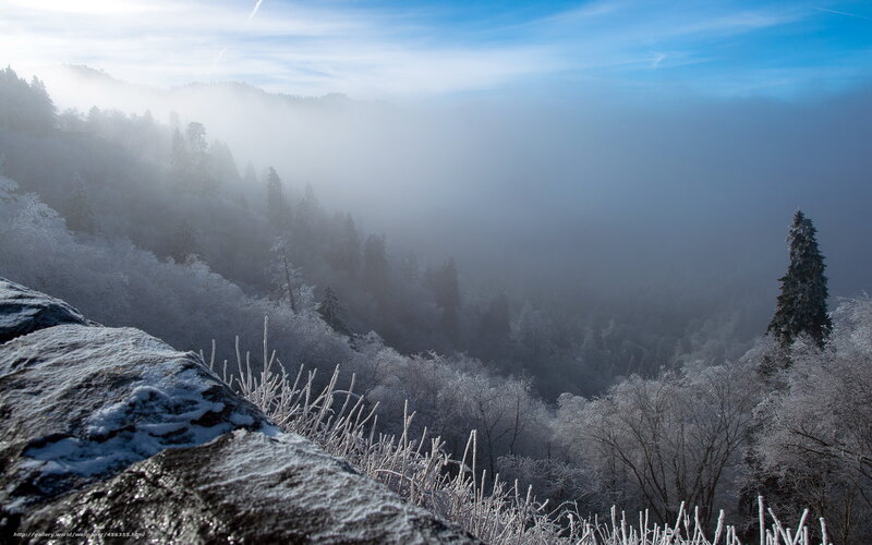Frosty mountain valley