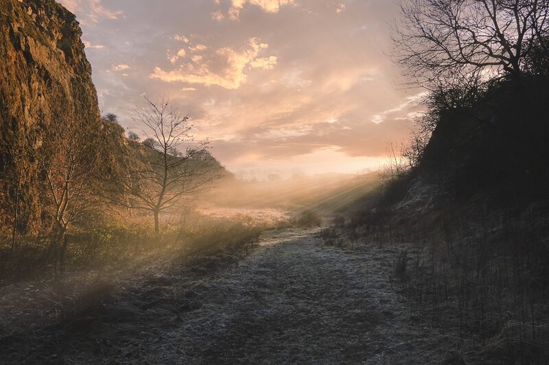 Frosty Path in Canyon
