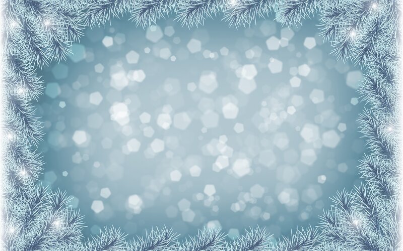 Frosty Pine Branches — Blue