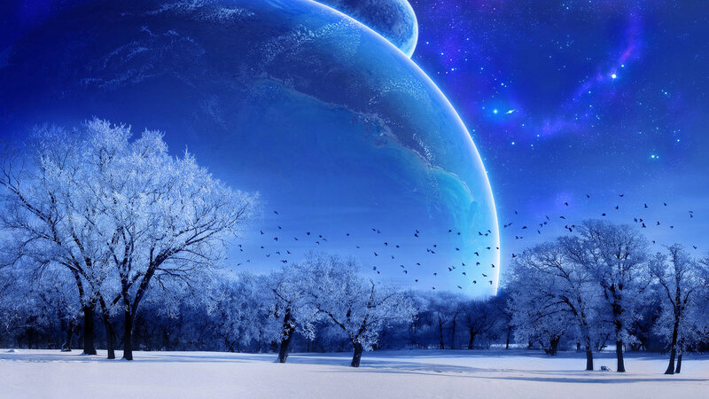 Frosty planet landscape