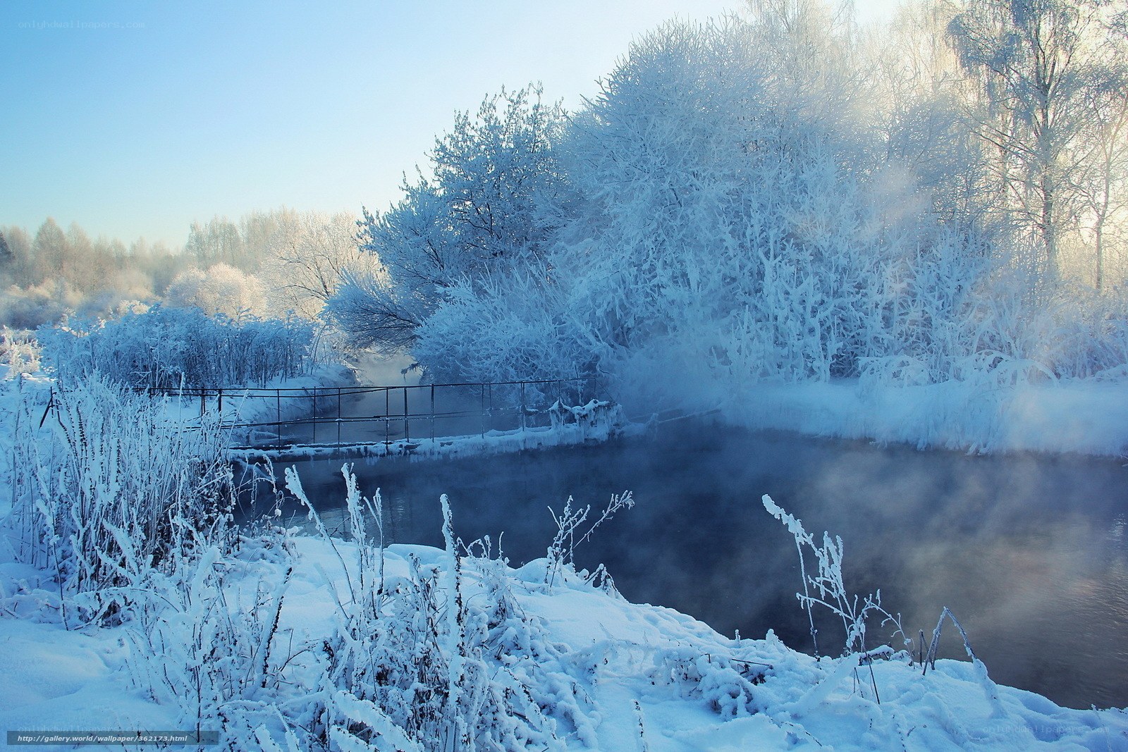 frosty river in winter
