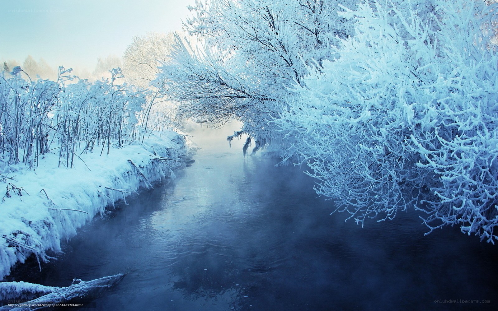 frosty river in winter