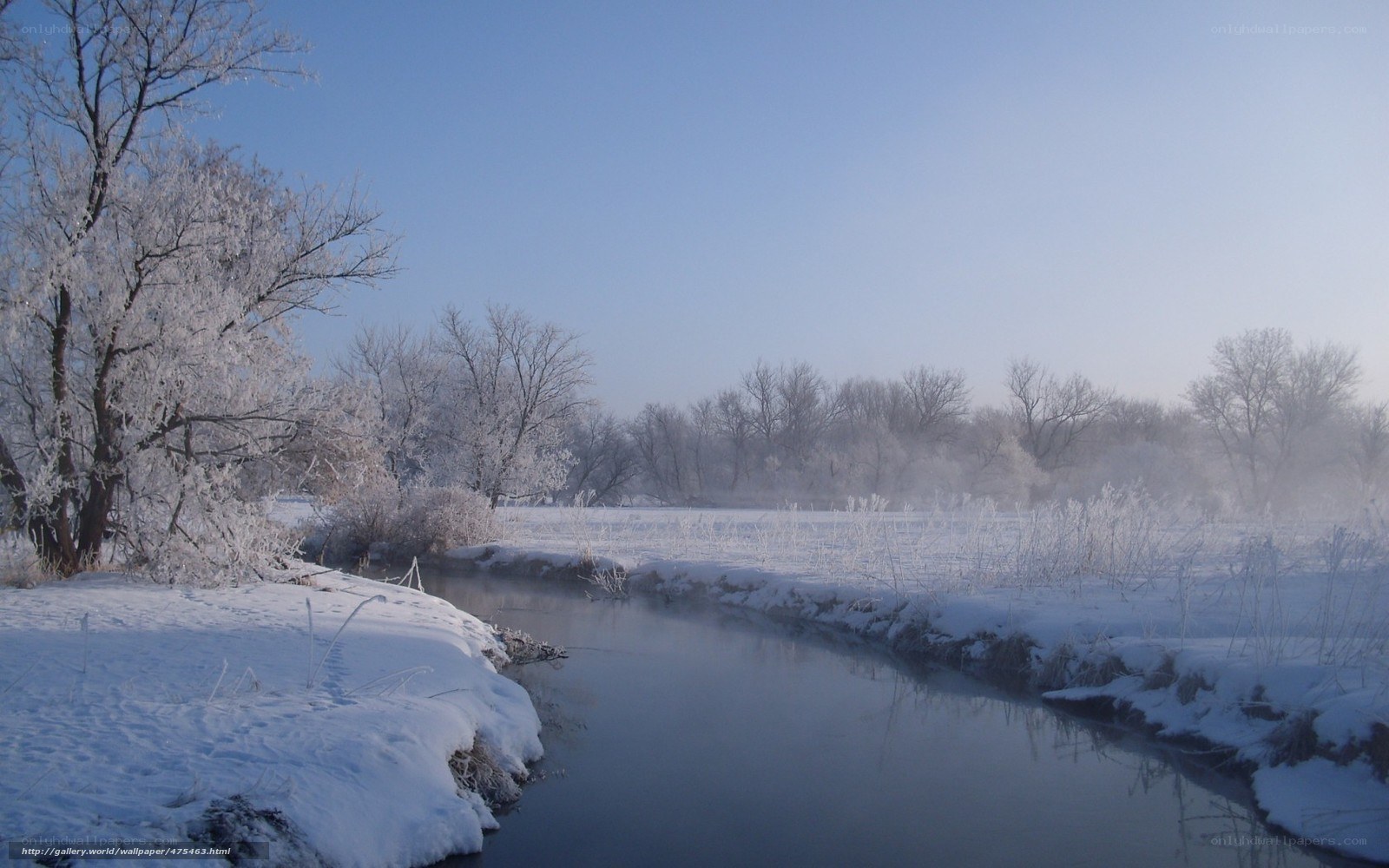 frosty river in winter