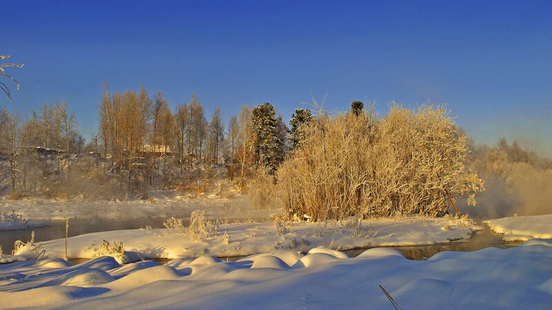 frosty river landscape