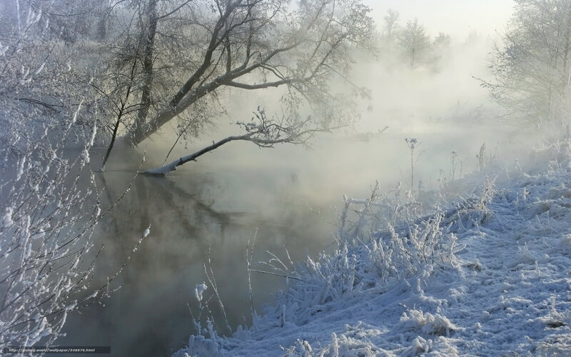 Frosty river mist