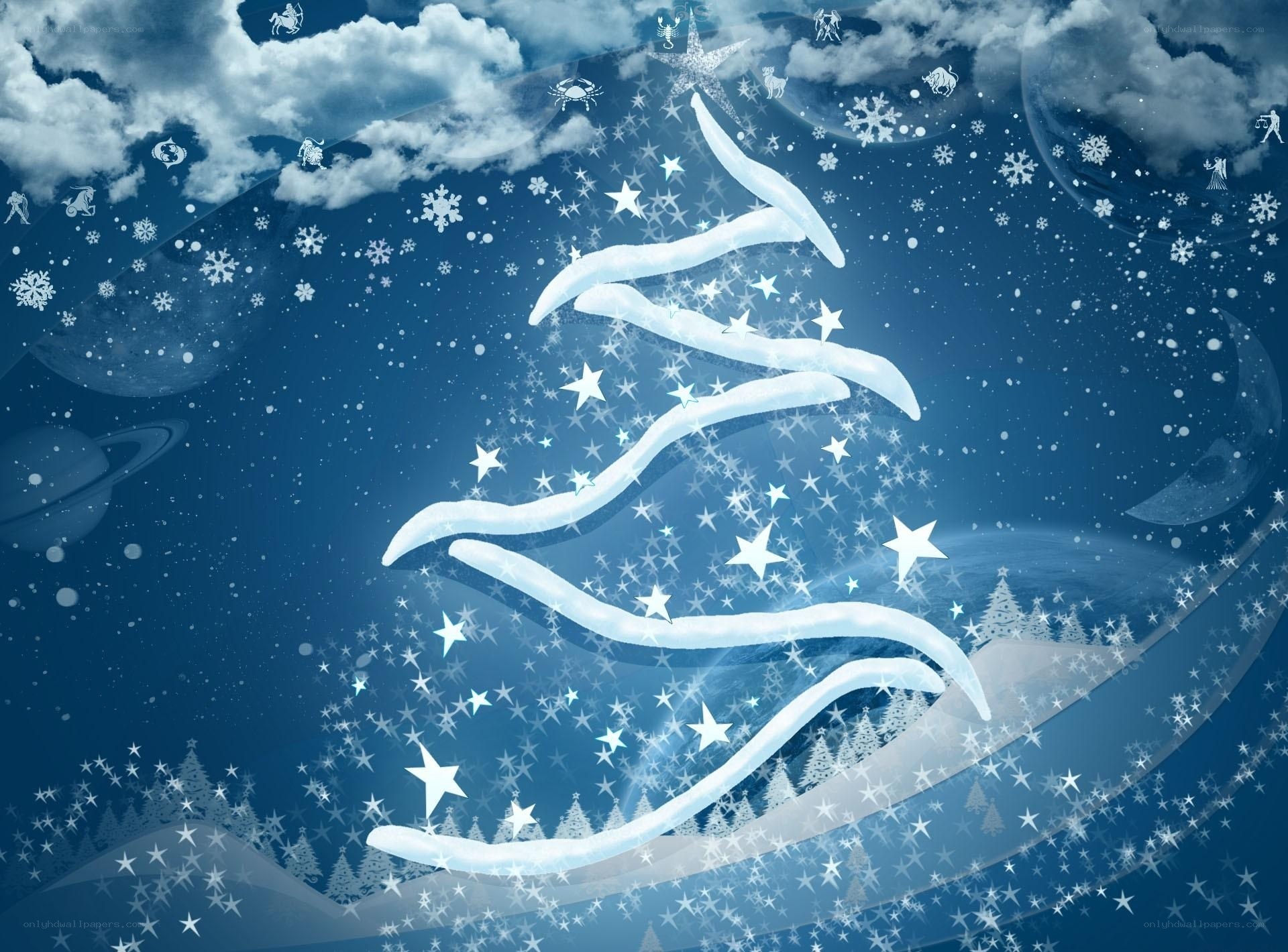 frosty starry christmas tree