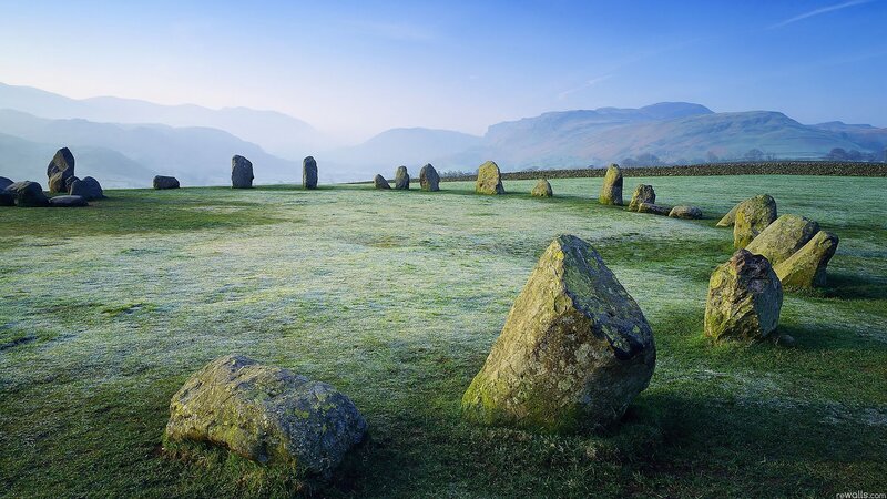 frosty stone circle landscape