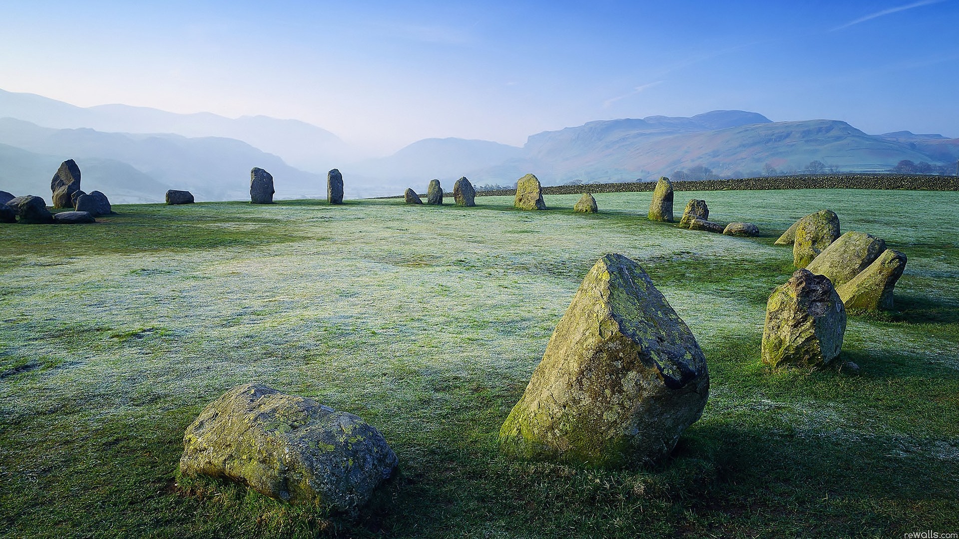 frosty stone circle landscape