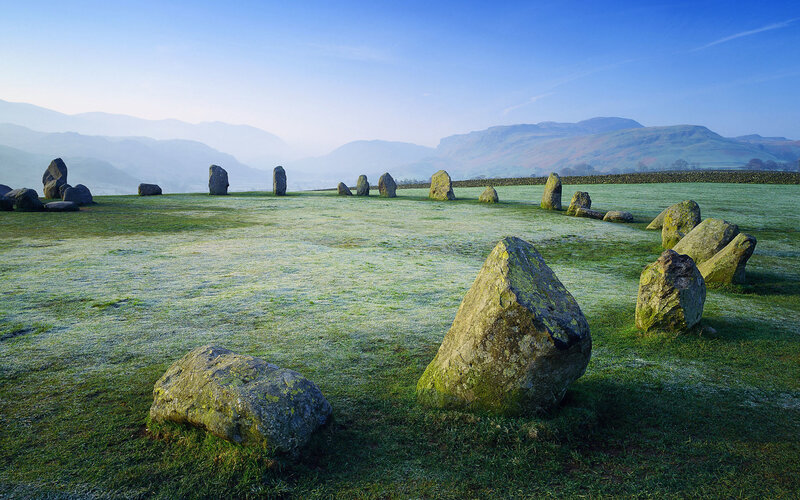 frosty stone circle landscape