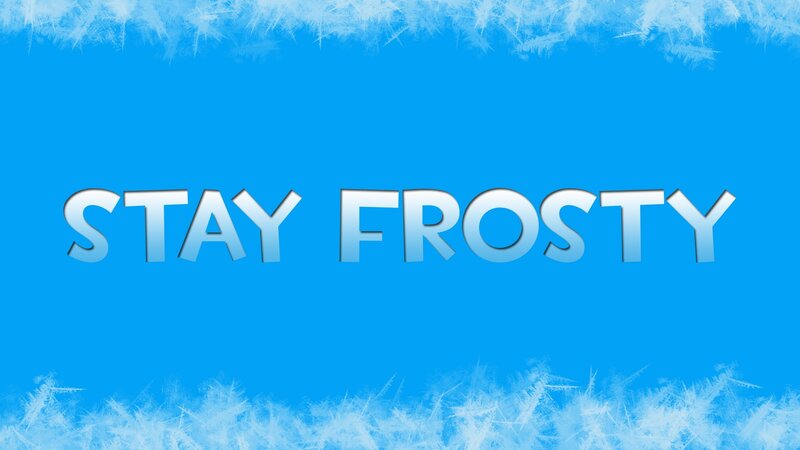 Frosty Text on Blue