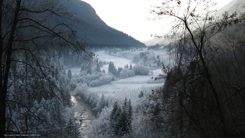 frosty valley landscape