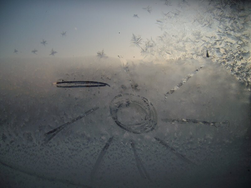 Frosty Window with Drawing