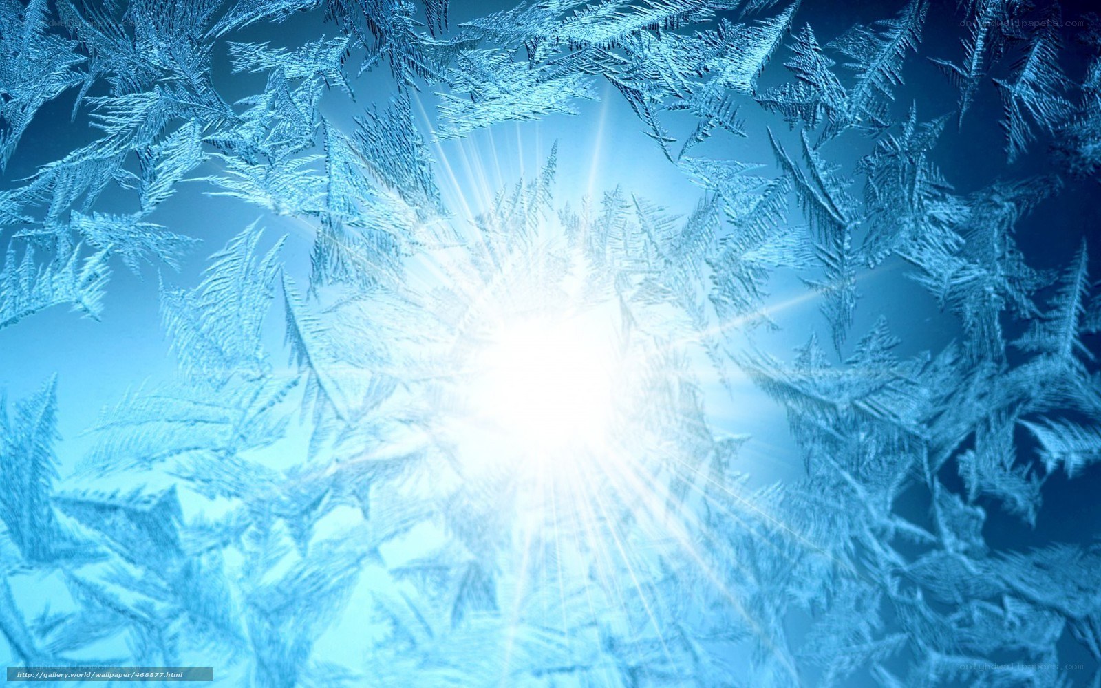 frosty window with sunburst