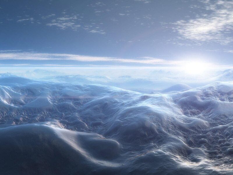 Frozen alien landscape