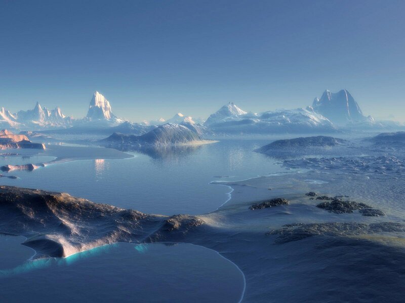 Frozen alien landscape