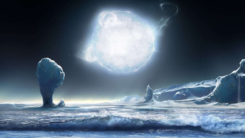 Frozen alien landscape