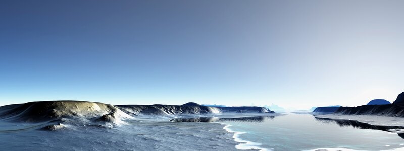 Frozen Alien Landscape — Blue, Desolate