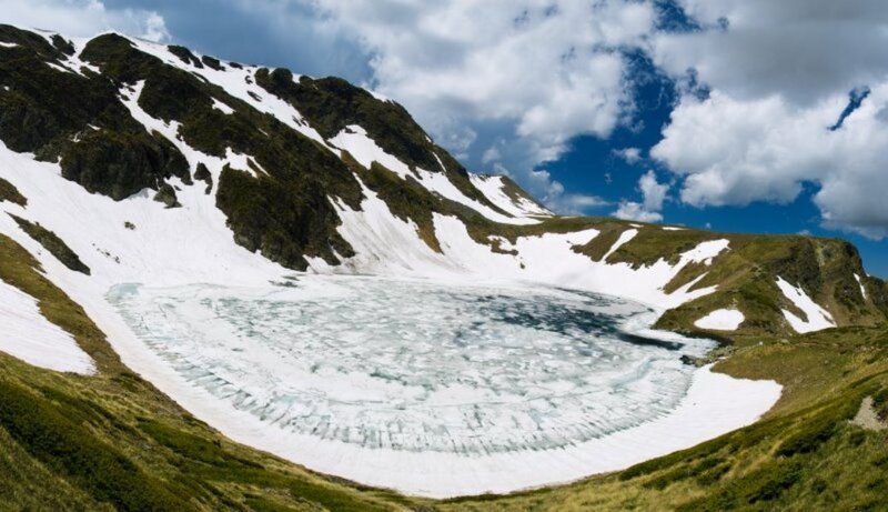 Frozen Alpine Lake