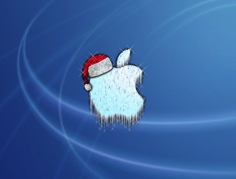 Frozen Apple Logo — Blue