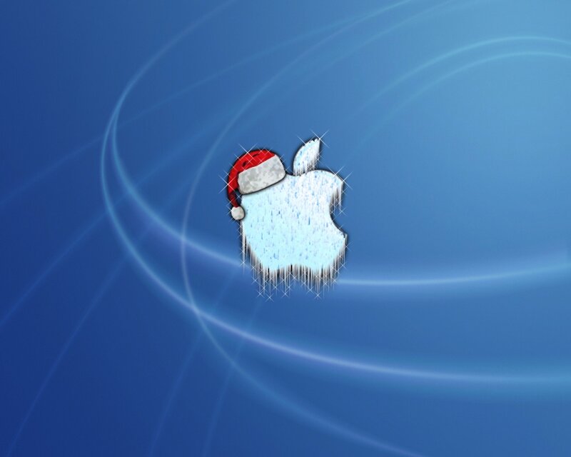 frozen apple with santa hat