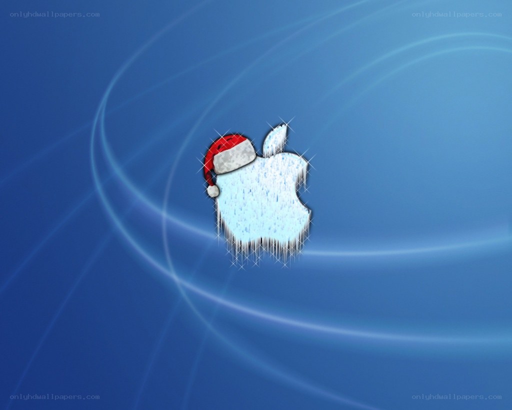 frozen apple with santa hat