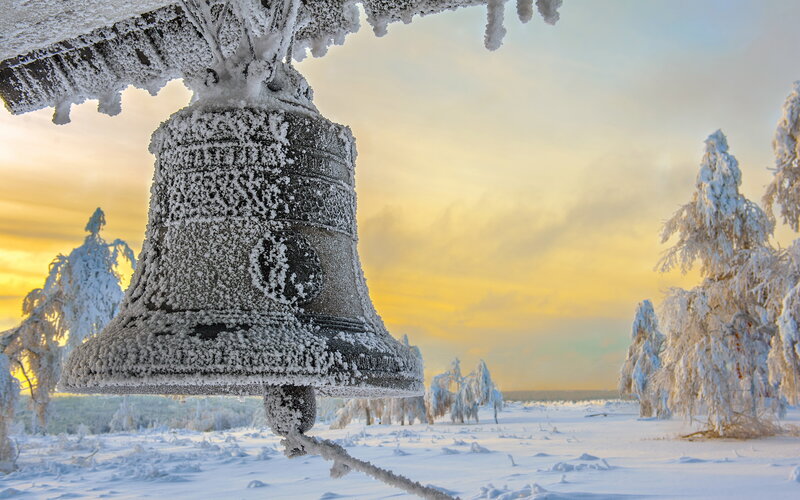 Frozen Bell in Snow
