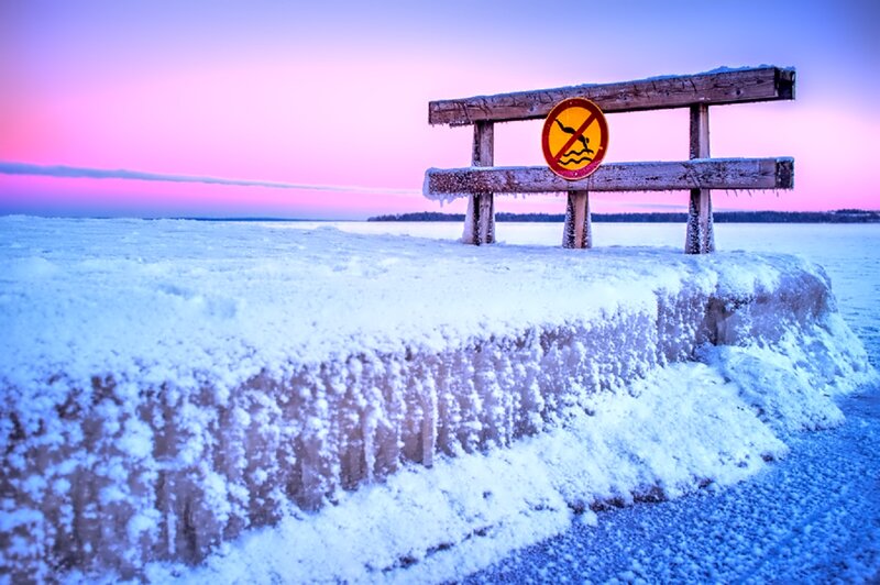 Frozen Bench on Ice