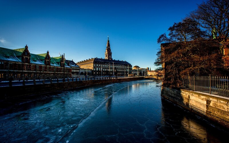 Frozen canal in Copenhagen