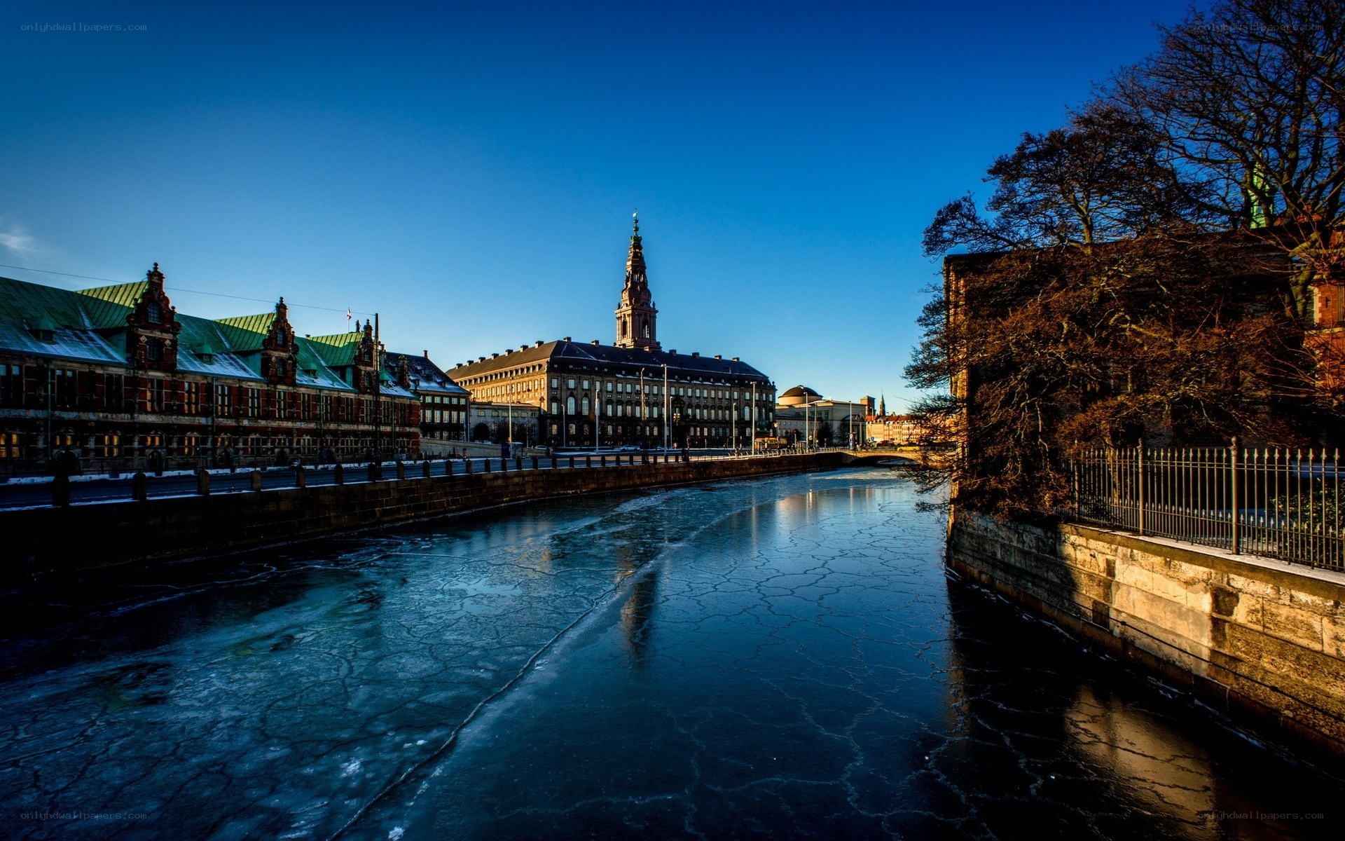 Frozen canal in Copenhagen