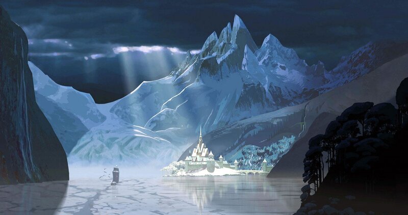 Frozen Castle in Mountains — Blue
