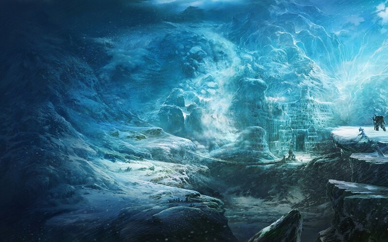 Frozen Castle in Mountains