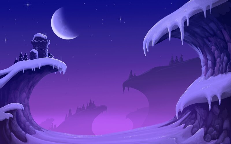 Frozen Castle on Cliff