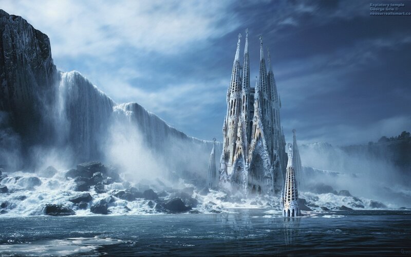 Frozen Cathedral — Blue, Dramatic, Winter