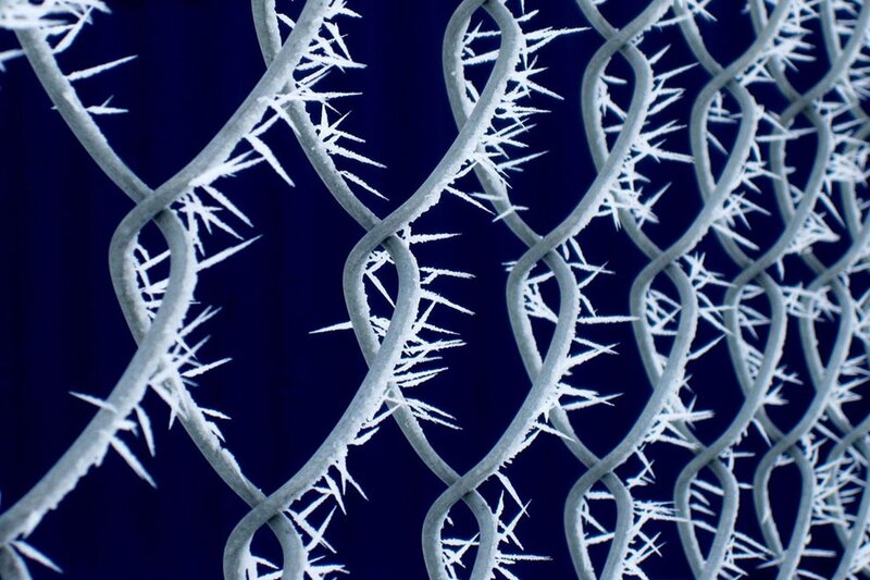 Frozen Chain-link Fence — Blue