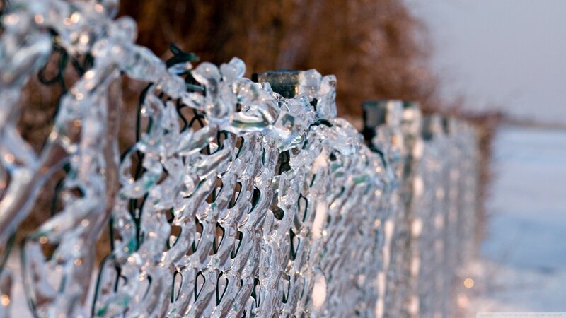 Frozen Chain-link Fence — White