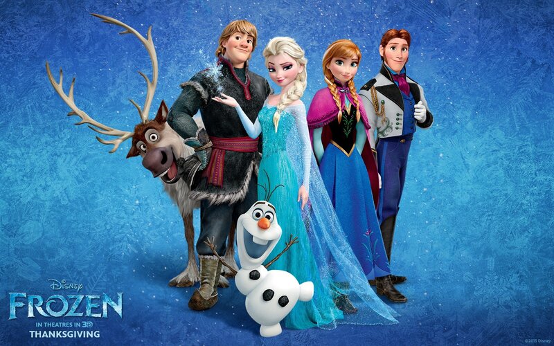 Frozen Characters Group — Blue, Festive