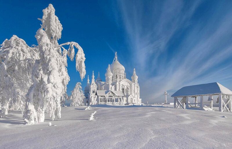Frozen Church in Snow
