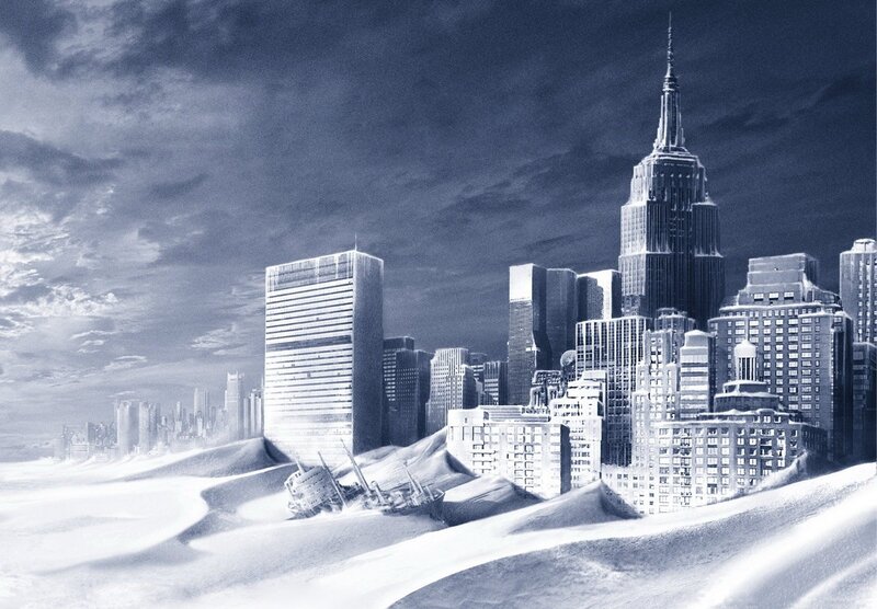 Frozen City Skyline — Blue