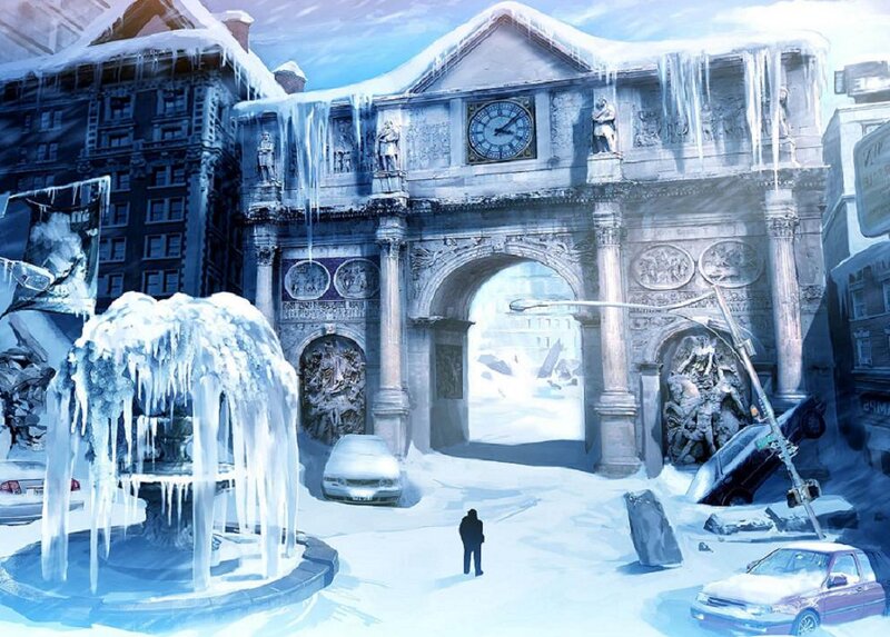Frozen City Square — Blue