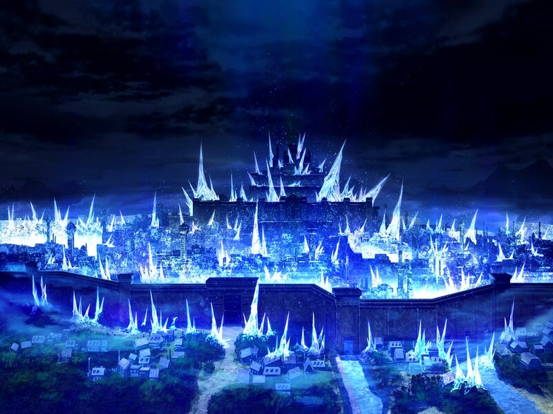 Frozen Cityscape at Night — Blue